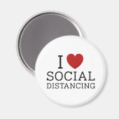 I Love Social Distancing Magnet (Vorderseite/Rückseite)