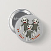 I Love Sock Monkeys Button (Vorne & Hinten)