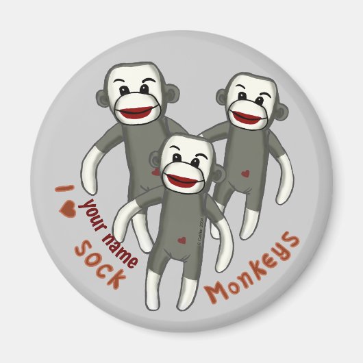 I Love Sock Monkeys Magnet (Vorne)