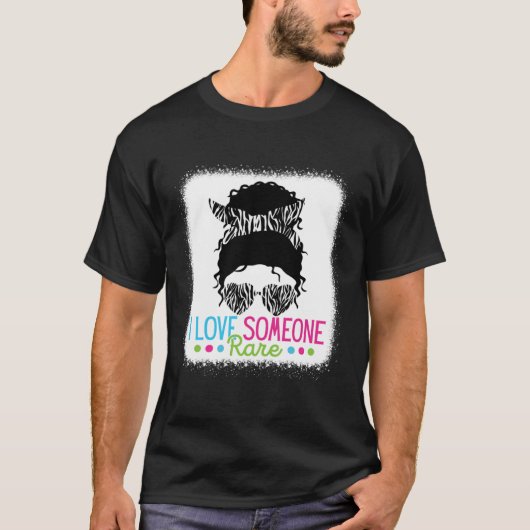 I Love Someone Rare Zebra Messy Bun Rare Disease A T-Shirt (Vorderseite)