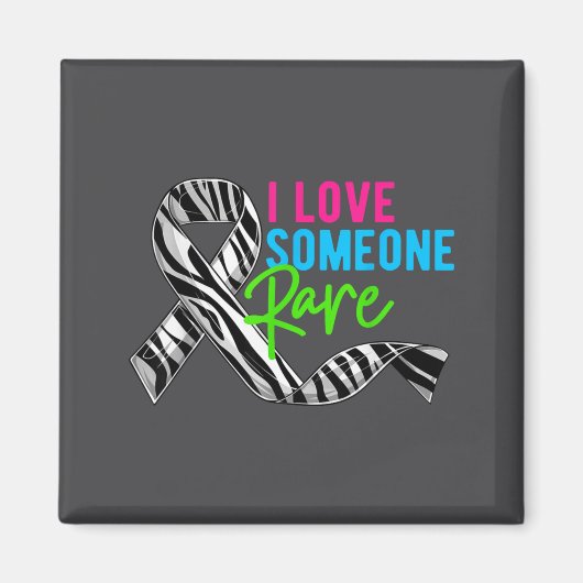 I Love Someone Rare Zebra Ribbon - Rare Disease Aw Magnet (Vorne)