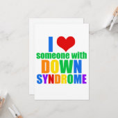 I Love Someone With Down Syndrom Karte (Vorderseite/Rückseite Beispiel)
