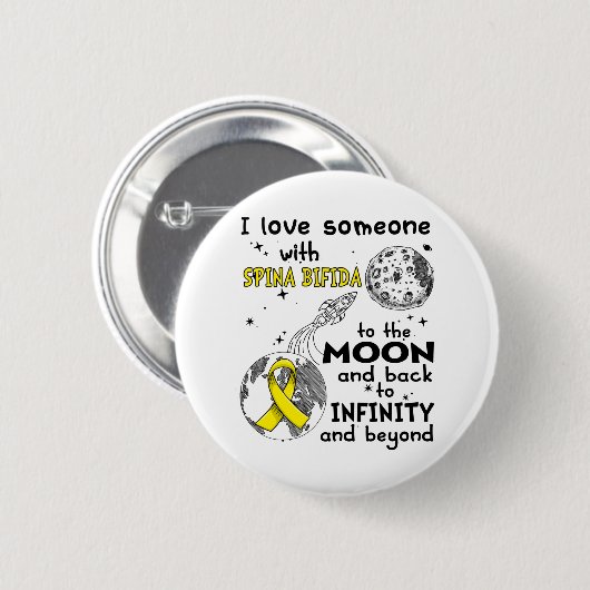 I love Someone with Spina Bifida Awareness Button (Vorne & Hinten)