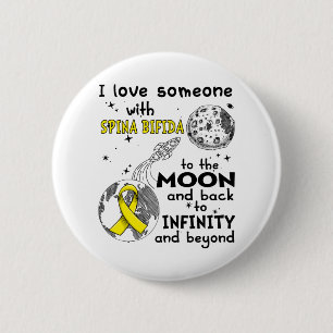 I love Someone with Spina Bifida Awareness Button