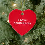 I love South Korea Christmas Ornament<br><div class="desc">I love South Korea Christmas Ornament</div>