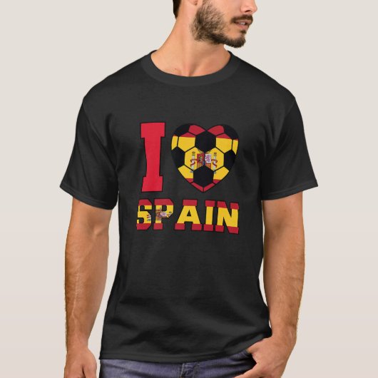 I Love Spain Women Men Kids Spanish Soccer Balls F T-Shirt (Vorderseite)