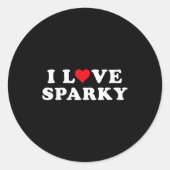 I Love Sparky Matching Girlfriend & Boyfriend Runder Aufkleber (Vorderseite)