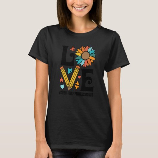 I Love SPED Paraprofessional Special Education Tea T-Shirt (Vorderseite)