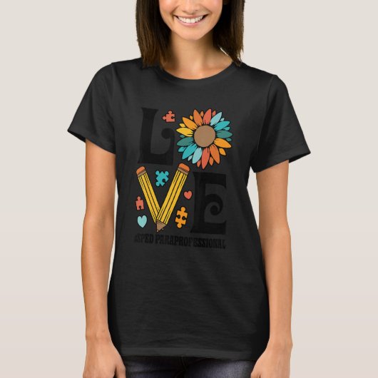 I Love SPED Paraprofessional Special Education Tea T-Shirt (Vorderseite)