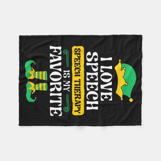 I Love Speech Speech Therapy Is My Favorite  Fleecedecke (Vorderseite (Horizontal))