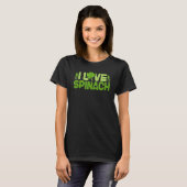 I Love Spinach Vegan Vegetable Farmer T-Shirt (Vorne ganz)