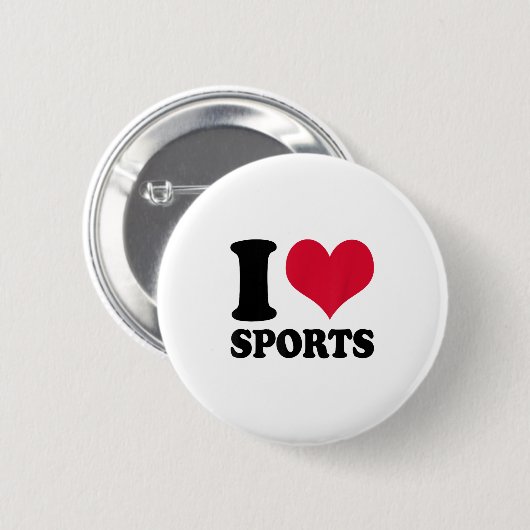 I Love Srts Fitness Motivation Button (Vorne & Hinten)