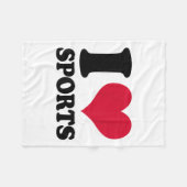 I Love Srts Fitness Motivation Fleecedecke (Vorderseite (Horizontal))