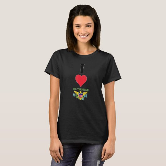 I Love St. Thomas US Virgin Islands with Saint Tho T-Shirt (Vorne ganz)