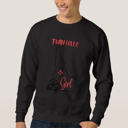 I Love State of Idaho Flower Outline TwinFalls Cit Sweatshirt (Vorderseite)
