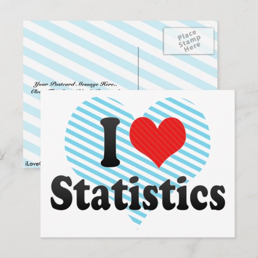 I Love Statistics Postkarte (Vorne/Hinten)