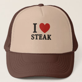 I Love Steak – Funny Meat Lover & BBQ Shirt Truckerkappe