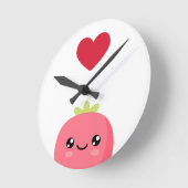 I love strawberries runde wanduhr (Winkel)