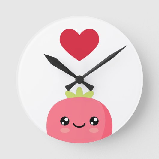 I love strawberries runde wanduhr (Vorderseite)