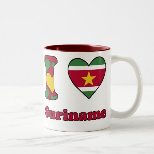 I love Suriname Zweifarbige Tasse (Rechts)