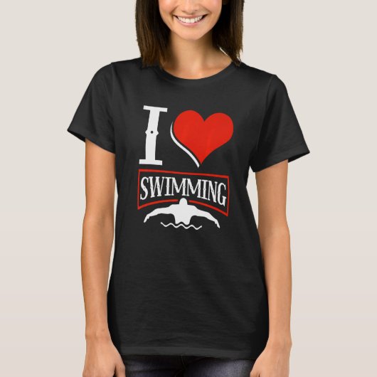 I Love Swimming Swimmer Swim Premium T-Shirt (Vorderseite)