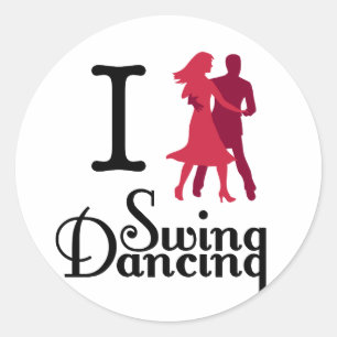 I Love Swing Dancing Runder Aufkleber