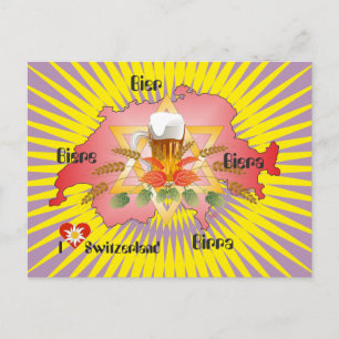 I love Swiss Beer Postkarte