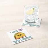 I Love Taco Tuesday Rechteckiger Pappuntersetzer (Vor Ort)