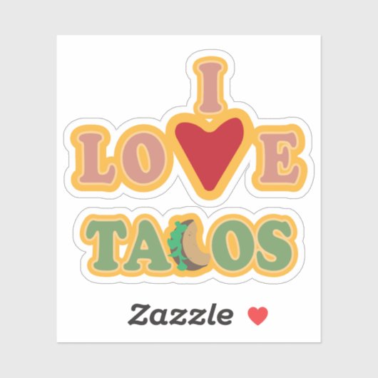 i love tacos fun aufkleber (Blatt)