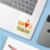 i love tacos fun aufkleber (Laptop mit iPhone)