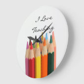 "I love Teaching" Acrylic Wall Clock Große Wanduhr (Winkel)