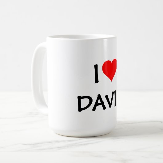 "I LOVE _____" TEMPLATE--ADD YOUR OWN NAME KAFFEETASSE (Vorderseite Links)
