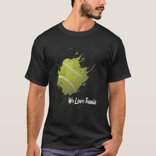 I Love Tennis Ball Club Tennis Player T-Shirt (Vorderseite)