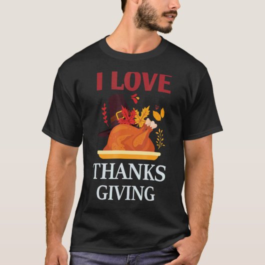 I Love Thanksgiving Costume Turkey Day Pilgrim Boy T-Shirt (Vorderseite)
