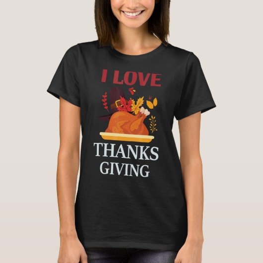I Love Thanksgiving Costume Turkey Day Pilgrim Boy T-Shirt (Vorderseite)