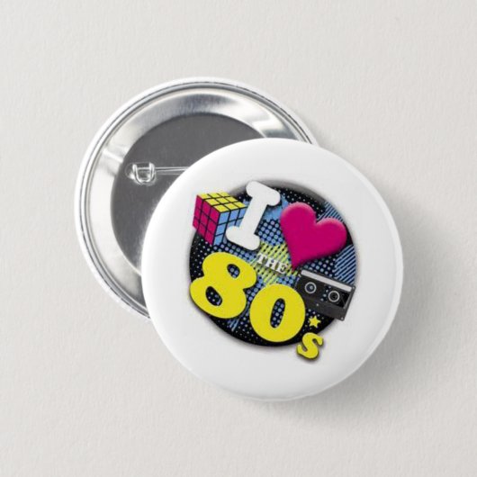I love the 80s button (Vorne & Hinten)
