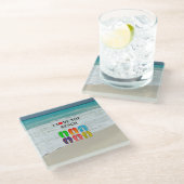 I Love the Beach,  Glasuntersetzer (Schrägansicht)