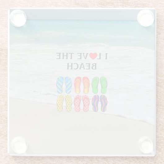 I Love the Beach,  Glasuntersetzer (Rückseite)