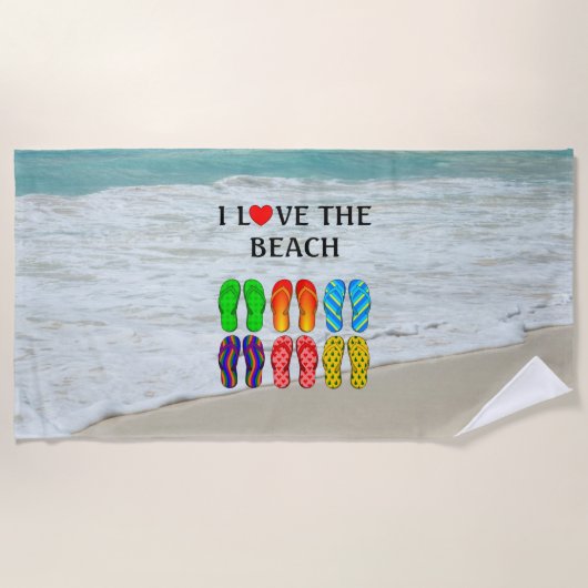 I Love the Beach, Strandtuch (Vorderseite)
