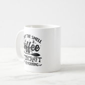 I Love the Smell Coffee Funny Witch Halloween Kaffeetasse (Vorderseite Links)