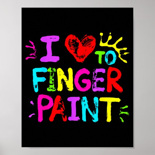 I Love To Finger Paint Couple Funny Valentine Day Poster (Vorne)