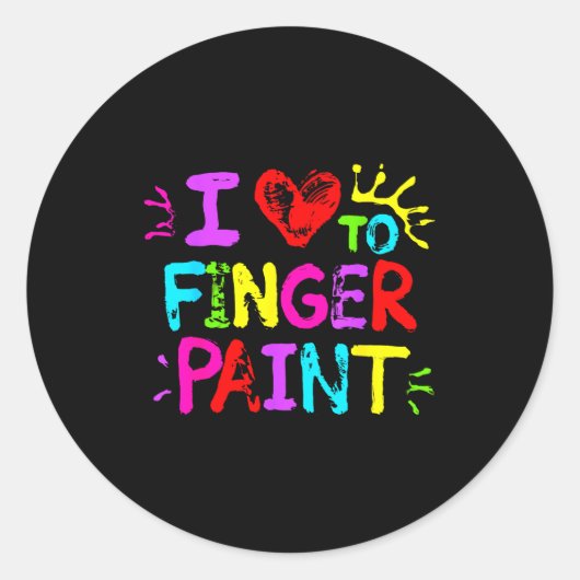 I Love To Finger Paint Couple Funny Valentine Day Runder Aufkleber (Vorderseite)
