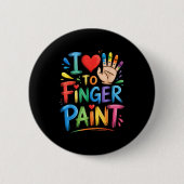 I Love To Finger Paint Couples Art Teacher Finger Button (Vorderseite)