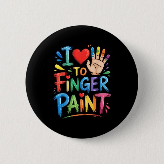 I Love To Finger Paint Couples Art Teacher Finger  Button (Vorderseite)