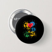 I Love To Finger Paint Couples Art Teacher Finger  Button (Vorne & Hinten)