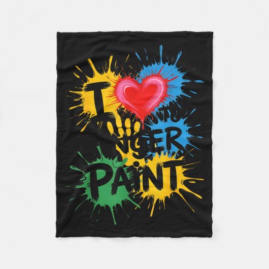 I Love To Finger Paint Couples Art Teacher Finger Fleecedecke (Vorderseite)