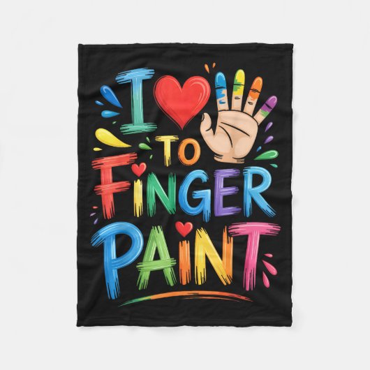 I Love To Finger Paint Couples Art Teacher Finger Fleecedecke (Vorderseite)