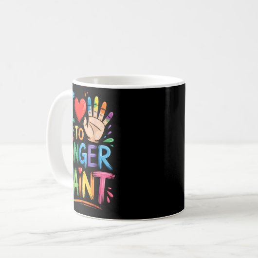 I Love To Finger Paint Couples Art Teacher Finger  Kaffeetasse (Vorderseite Links)