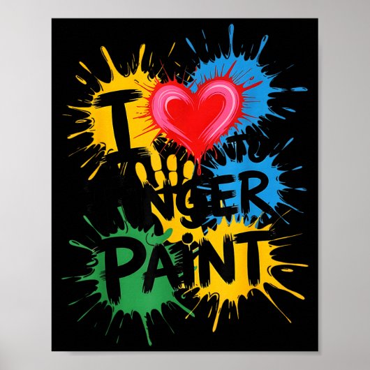 I Love To Finger Paint Couples Art Teacher Finger Poster (Vorne)
