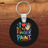 I Love To Finger Paint Couples Art Teacher Finger Schlüsselanhänger (Vorderseite)